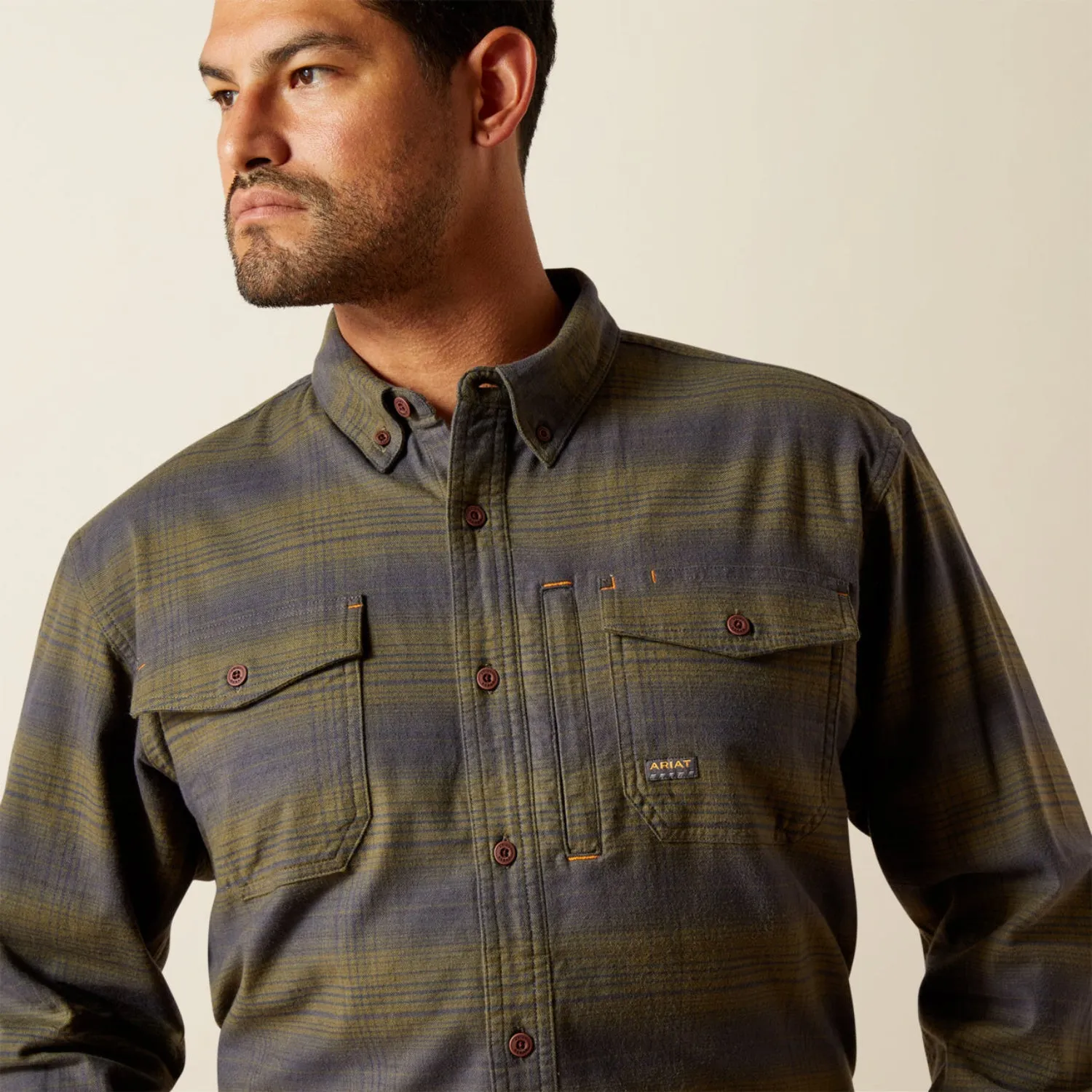 Ariat Men's Rebar™ Flannel DuraStretch Long Sleeve Work Shirt sold by Work World product image thumbnail 2