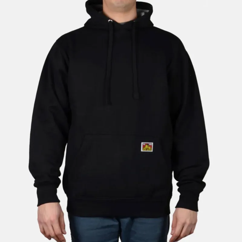 Ben Davis Men's Heavyweight Logo Patch Hooded Sweatshirt sold by Work World