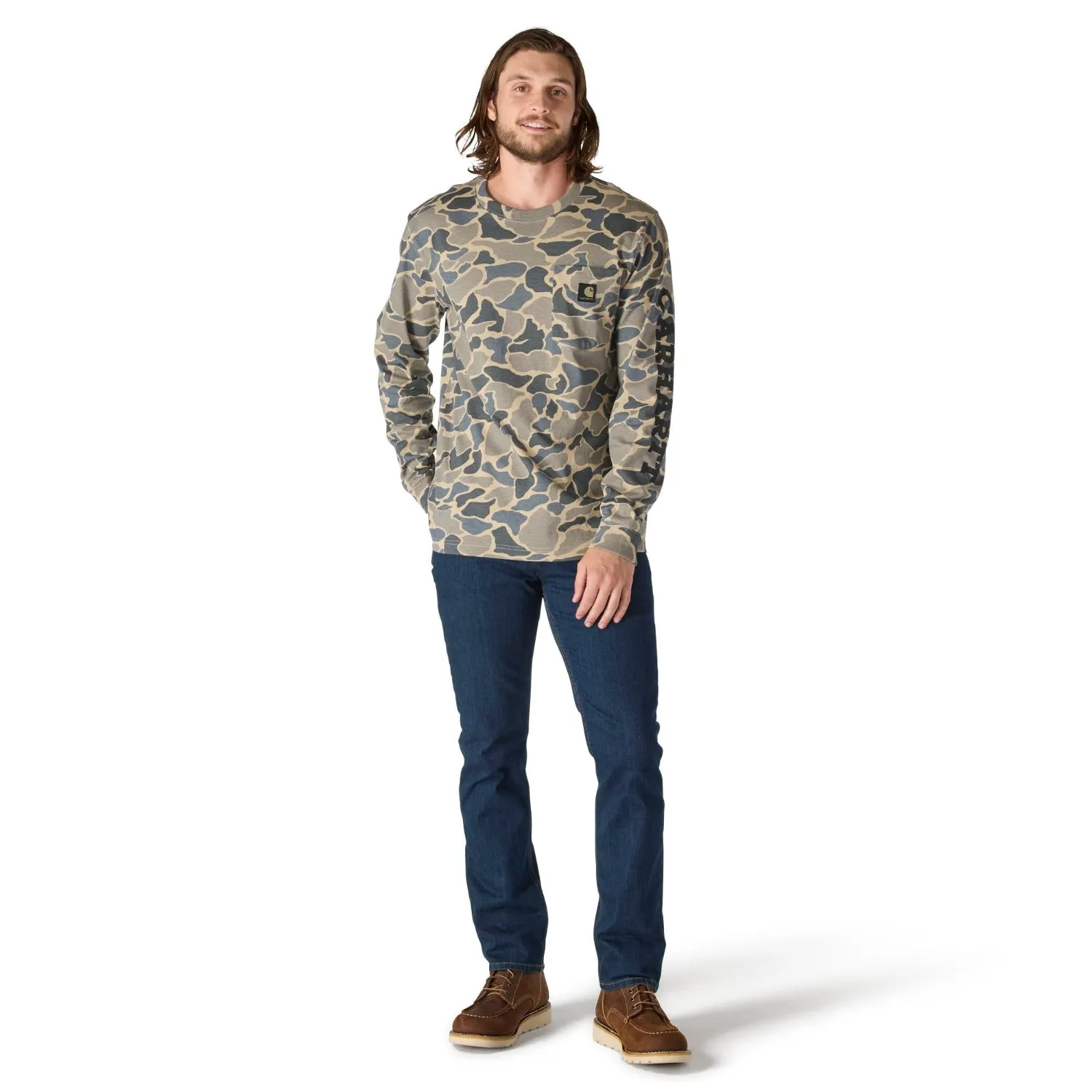 Carhartt Men's Relaxed Fit Pocket Camo Logo Graphic Long Sleeve T-Shirt sold by Work World product image thumbnail 4