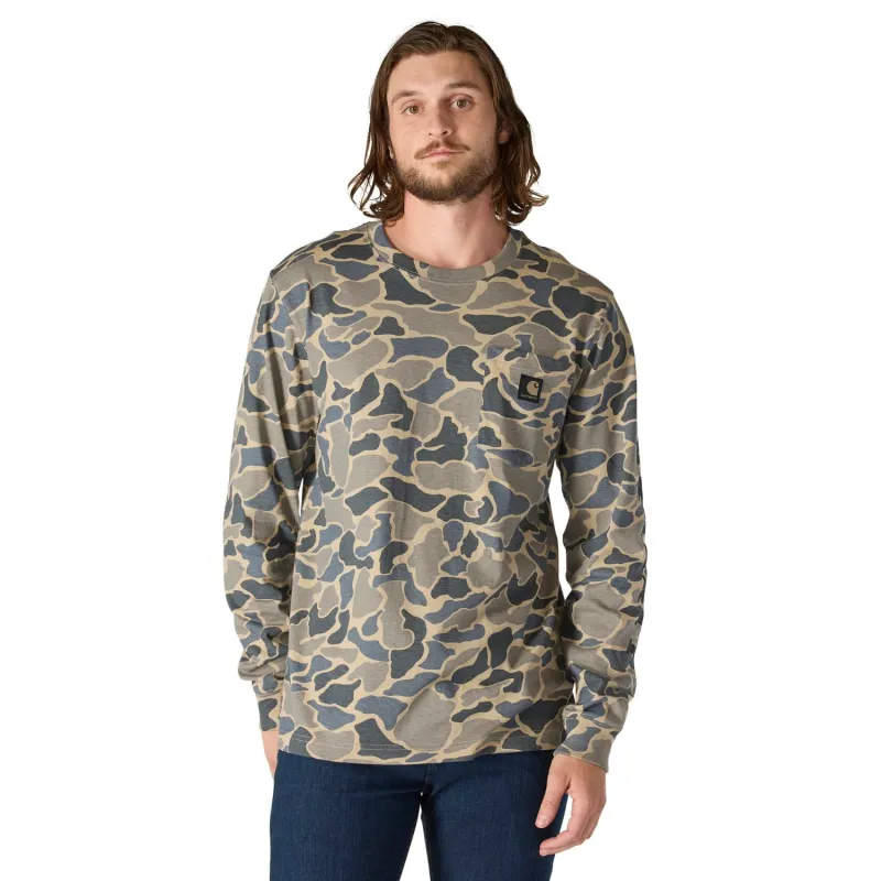 Carhartt Men's Relaxed Fit Pocket Camo Logo Graphic Long Sleeve T-Shirt sold by Work World