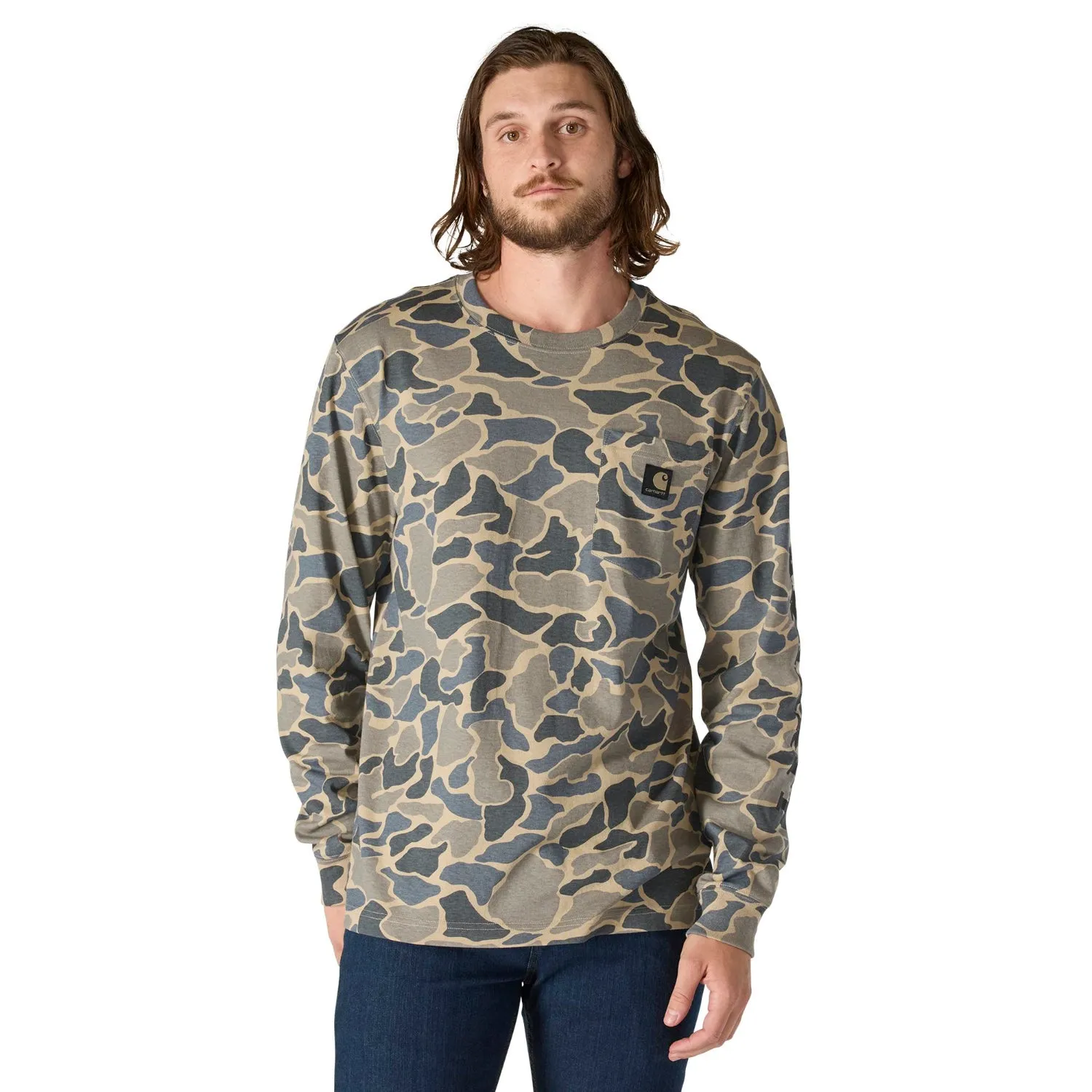 Carhartt Men's Relaxed Fit Pocket Camo Logo Graphic Long Sleeve T-Shirt sold by Work World