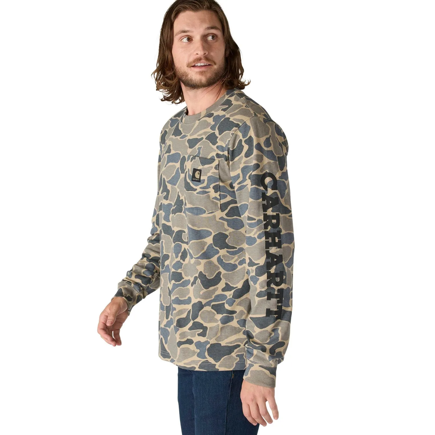 Carhartt Men's Relaxed Fit Pocket Camo Logo Graphic Long Sleeve T-Shirt sold by Work World product image thumbnail 2