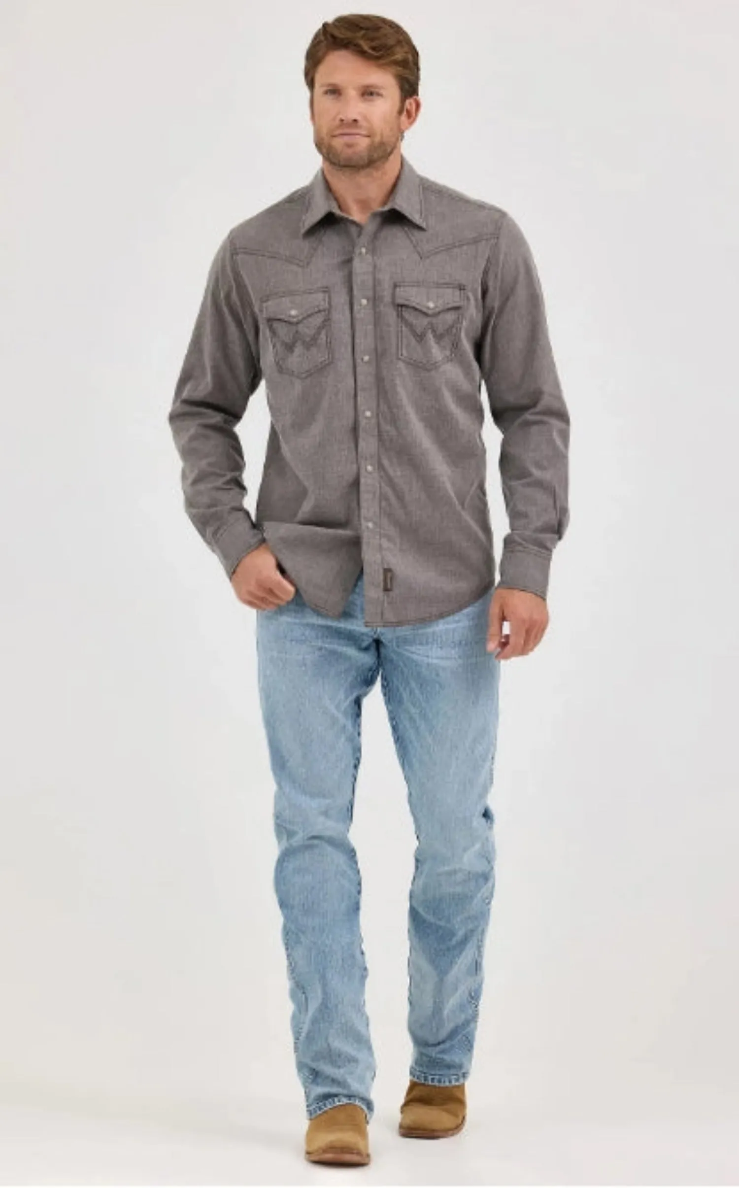 Wrangler Men's Retro® Premium Cotton Snap-Front Long Sleeve Work Shirt sold by Work World product image thumbnail 4