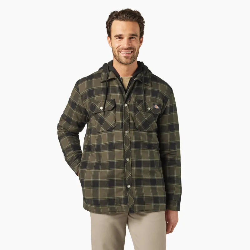 Dickies Men's Durable Water Repellent Hooded Flannel Shirt Jac sold by Work World