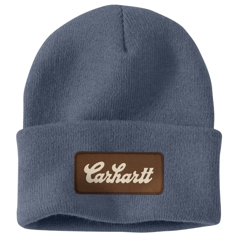 Carhartt Knit Cuffed Script Patch Logo Beanie sold by Work World