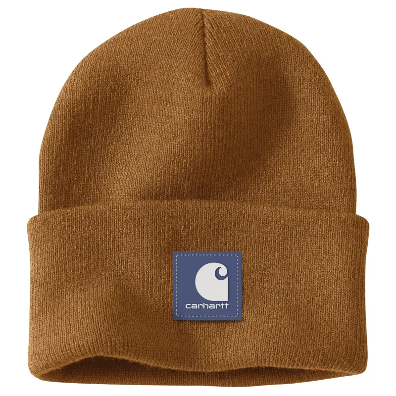 Carhartt Acrylic Rib Knit Rubber Patch Beanie sold by Work World
