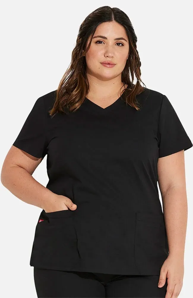 Dickies Women's 5-Pocket Shaped V-Neck Scrub Top sold by Work World