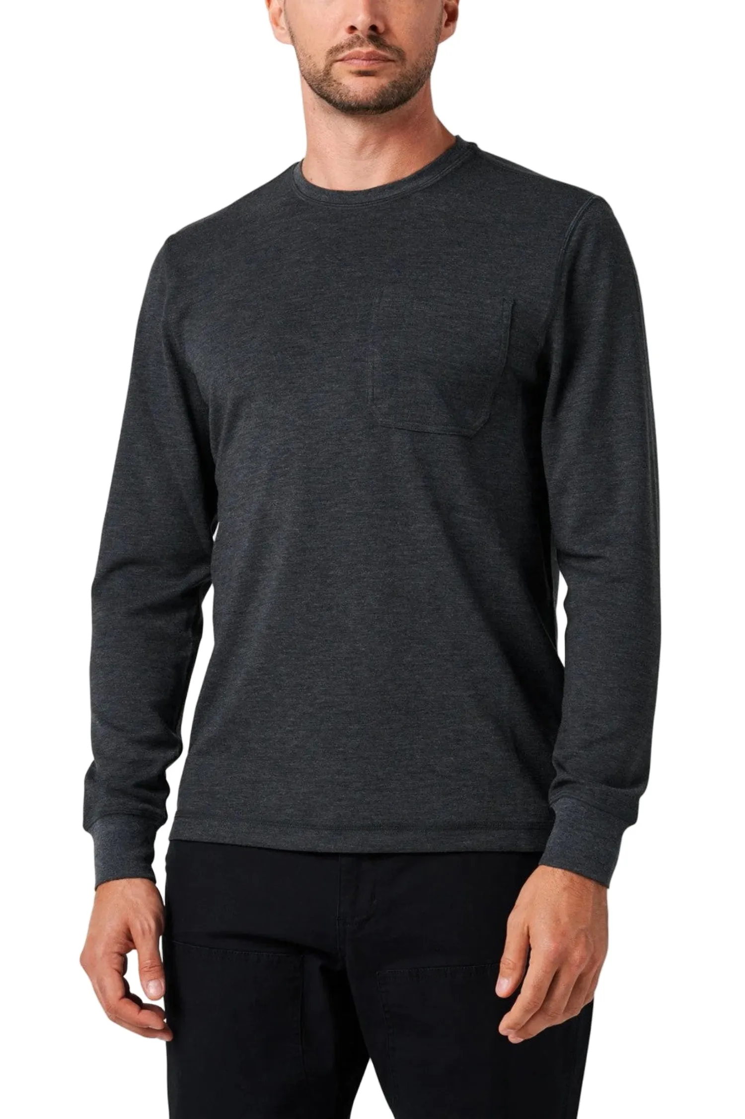 Lucky Brand Workwear Men's Performance Textured Knit Pocket Long Sleeve T-Shirt sold by Work World