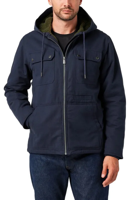 Lucky Brand Workwear Men's Canvas Chore Sherpa Lined Hooded Coat sold by Work World