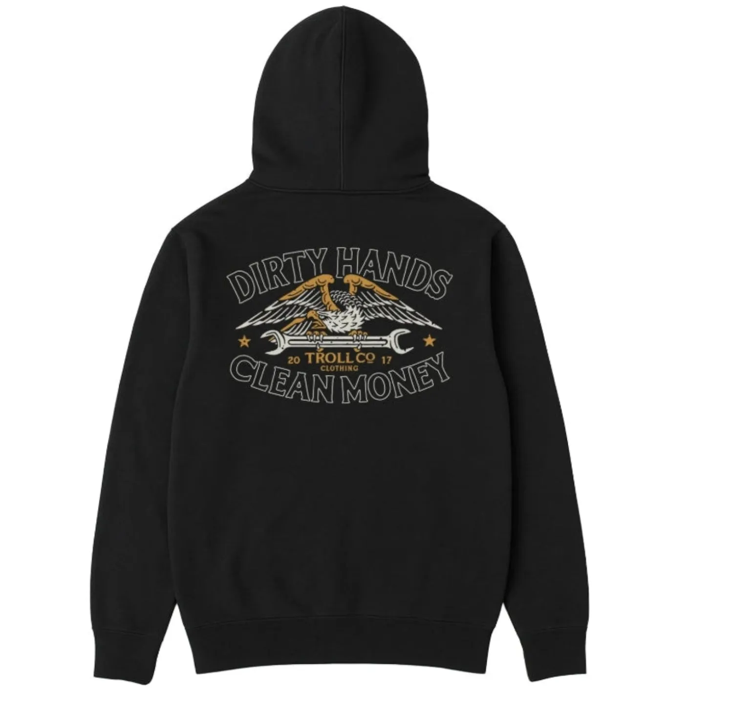 Troll Co. Men's "Dirty Hands Clean Money" Wing Spanner Graphic Hoodie sold by Work World product image thumbnail 3