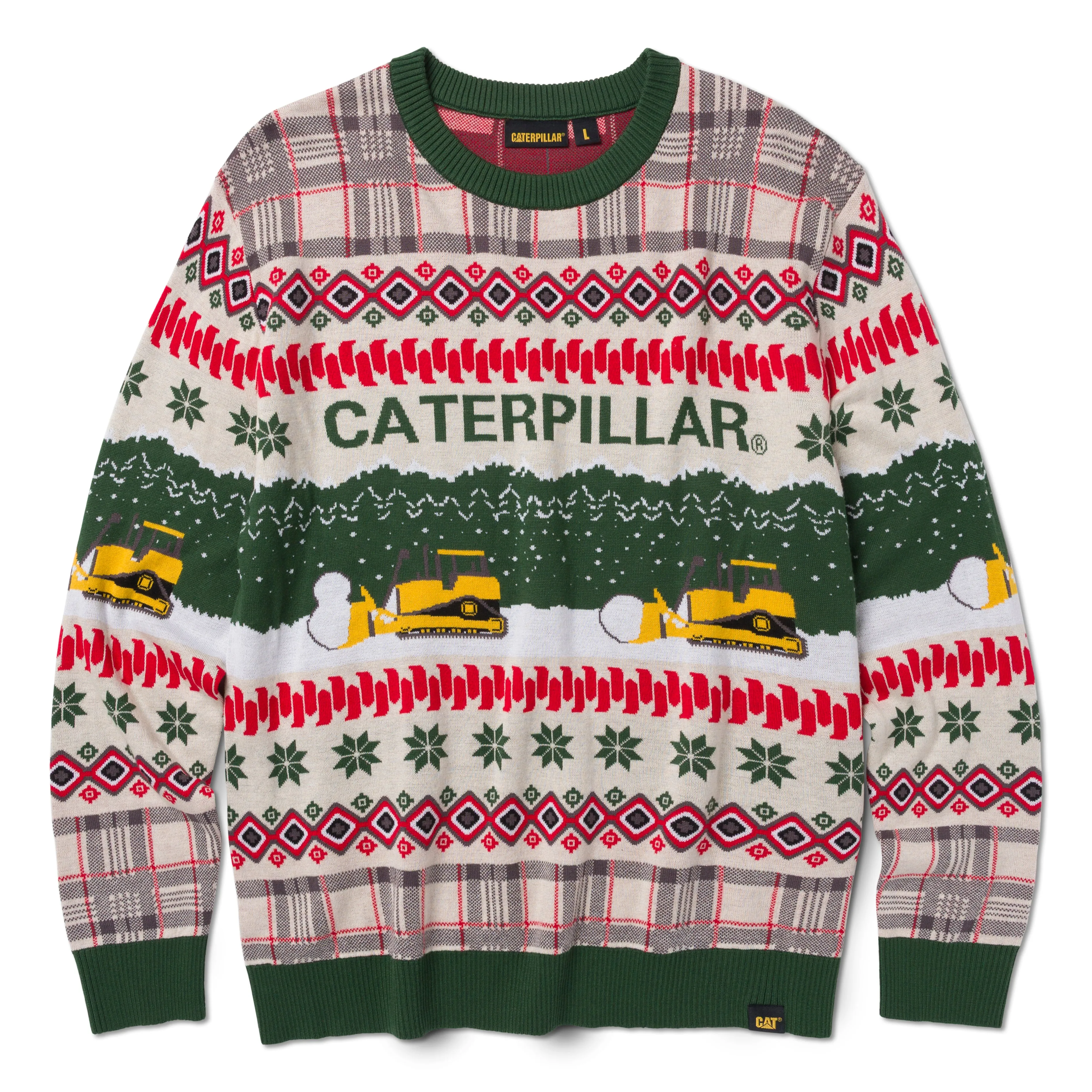 CAT Snowdozer Graphic Christmas Sweater sold by Work World