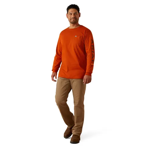 Ariat Men's Rebar CottonStrong Logo Long Sleeve T-Shirt sold by Work World product image thumbnail 4