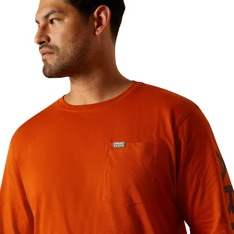 Ariat Men's Rebar CottonStrong Logo Long Sleeve T-Shirt sold by Work World product image thumbnail 2