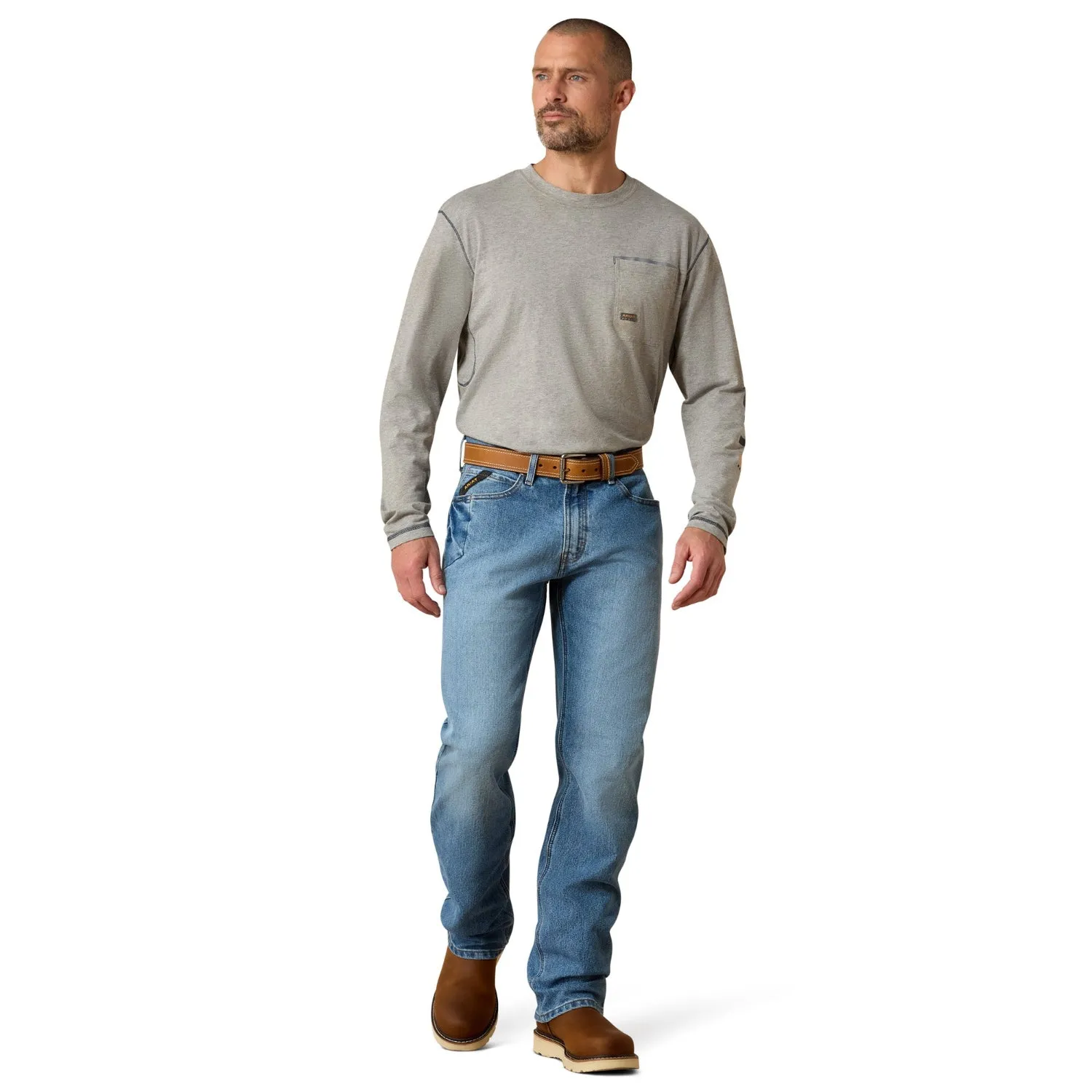 Ariat Men's Rebar M4 Relaxed DuraStretch Basic Boot Cut Jean sold by Work World product image thumbnail 2