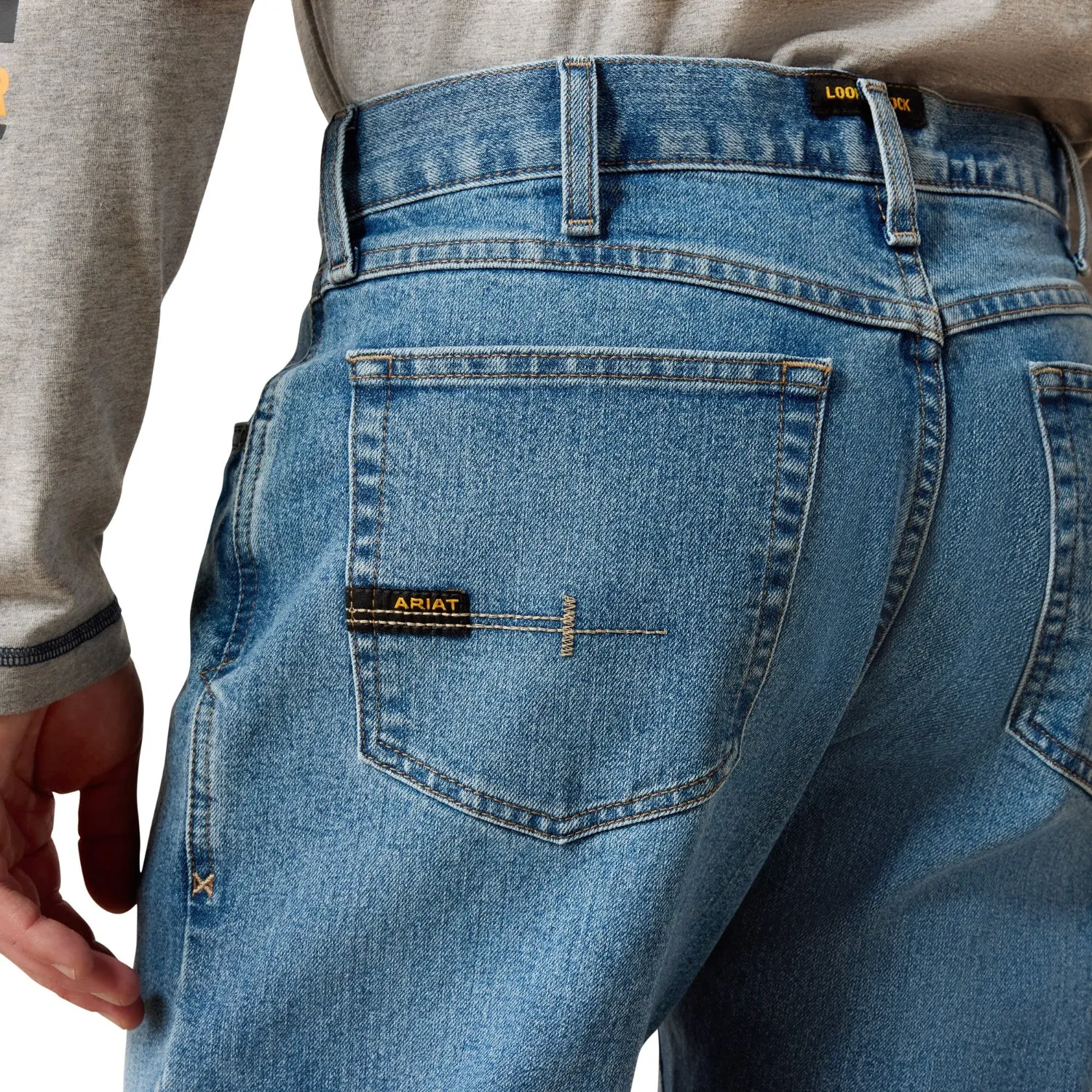 Ariat Men's Rebar M4 Relaxed DuraStretch Basic Boot Cut Jean sold by Work World product image thumbnail 5