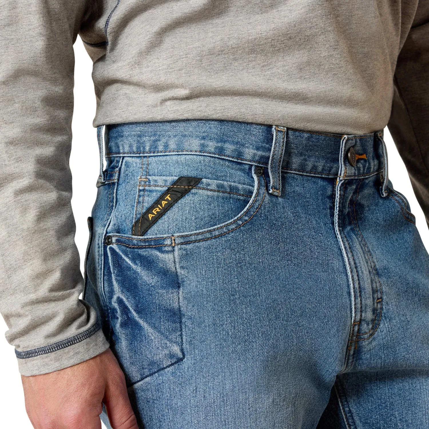 Ariat Men's Rebar M4 Relaxed DuraStretch Basic Boot Cut Jean sold by Work World product image thumbnail 4