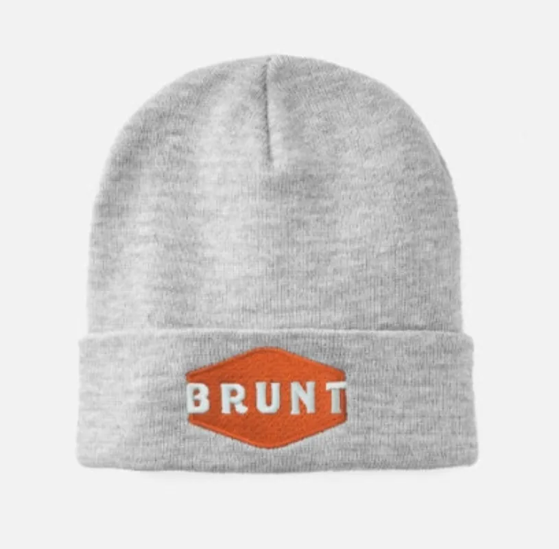 BRUNT Men's Cuffed Embroidered Logo Acrylic Beanie made by Work World