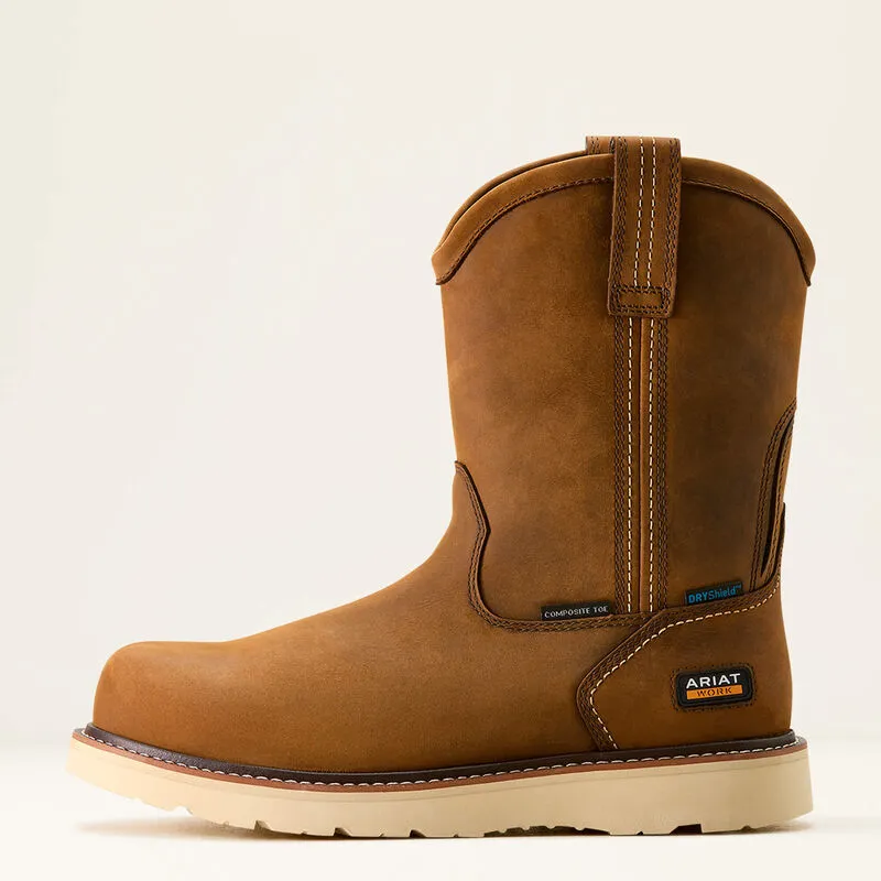 Ariat Men's Rebar Wedge 10" Waterproof Composite Toe Pull On Wellngton Boot sold by Work World
