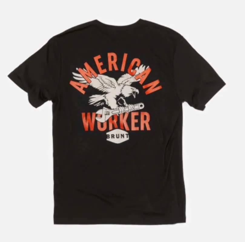 BRUNT Men's American Worker Graphic Short Sleeve T-Shirt sold by Work World