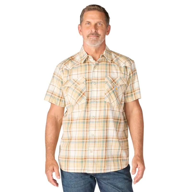 Carhartt Men's Montana Bozeman Relaxed Short Sleeve Plaid Shirt sold by Work World