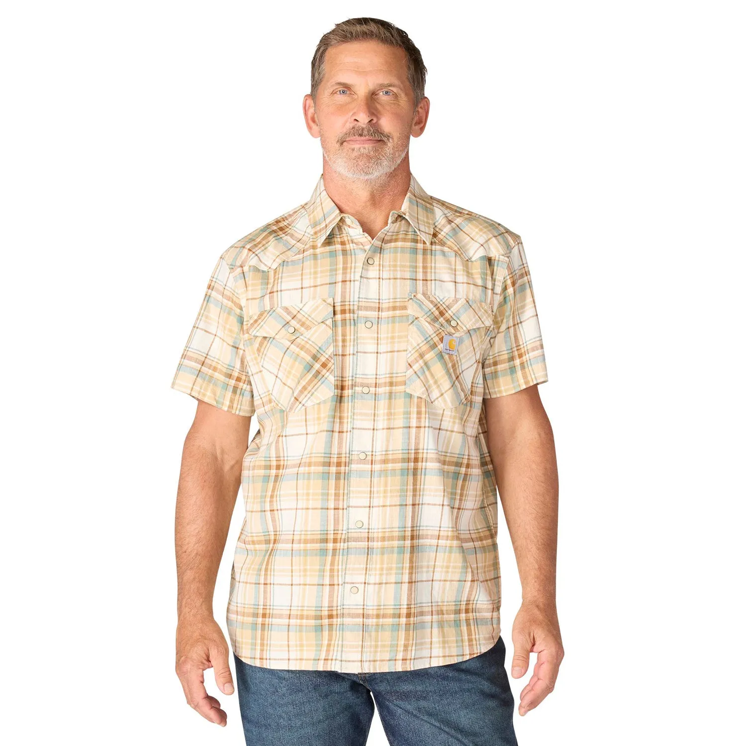 Carhartt Men's Montana Bozeman Relaxed Short Sleeve Plaid Shirt sold by Work World