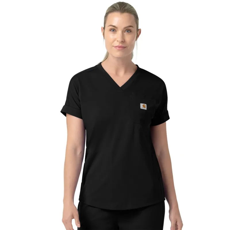 Carhartt Women's Force Cross-Flex Knit V-Neck Scrub Top made by Carhartt