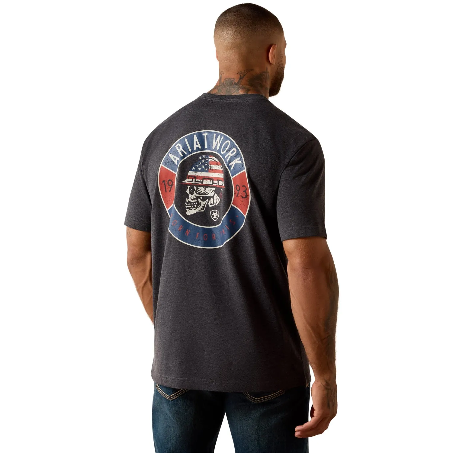 Ariat Men's Rebar Cotton Strong Skull Graphic Short Sleeve Tee sold by Work World product image thumbnail 4