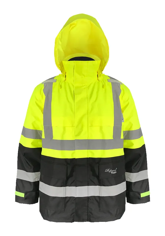Viking Men's Professional® Journeyman Hi-Vis Class 3 Waterproof Trilobal Ripstop 3-in-1 Hooded Jacket sold by Work World