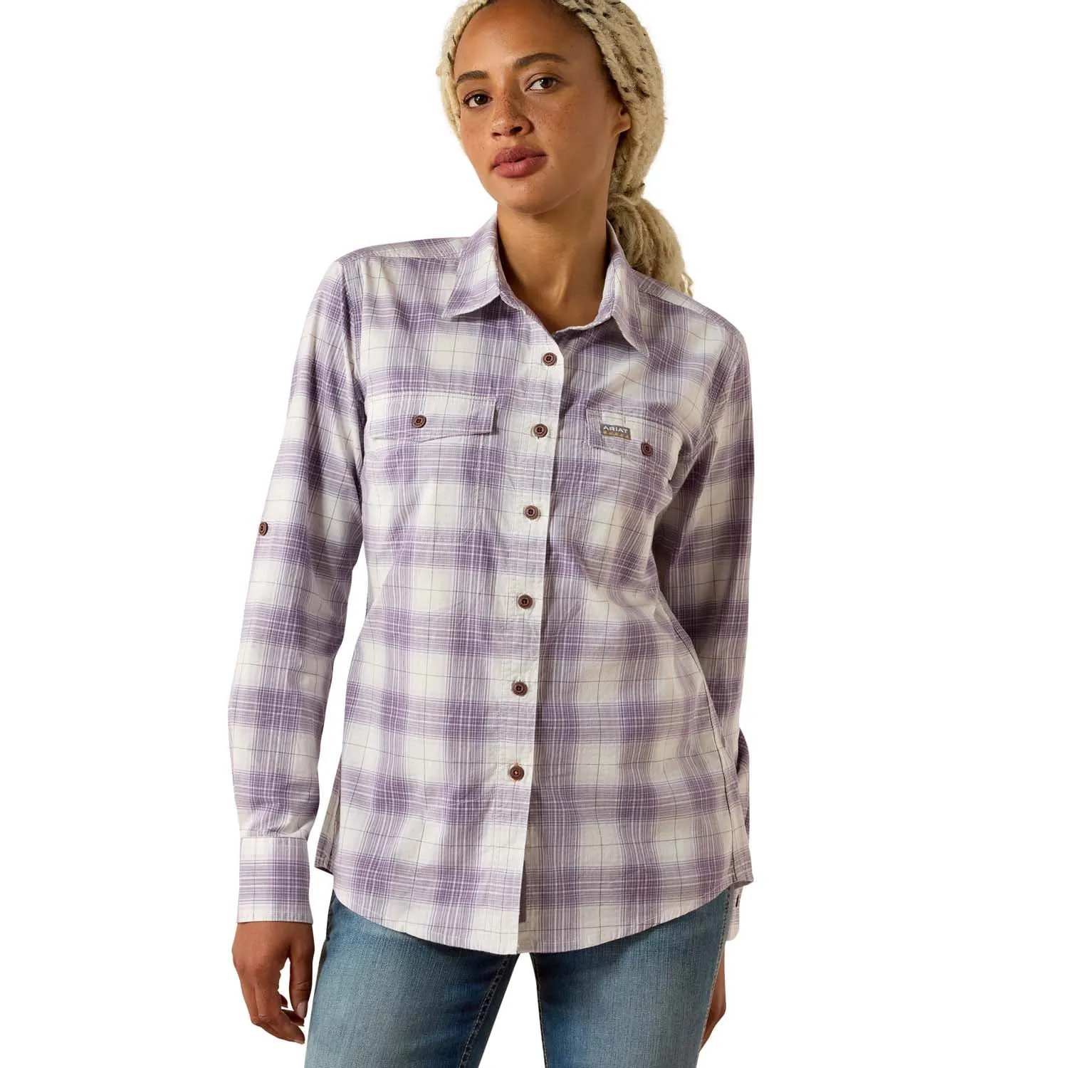 Ariat Women's Rebar Made Tough DuraStretch Work Shirt sold by Work World