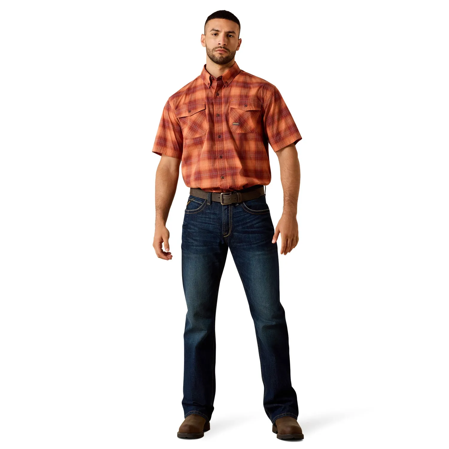 Ariat Men's Rebar DuraStretch Short Sleeve Work Shirt sold by Work World product image thumbnail 4
