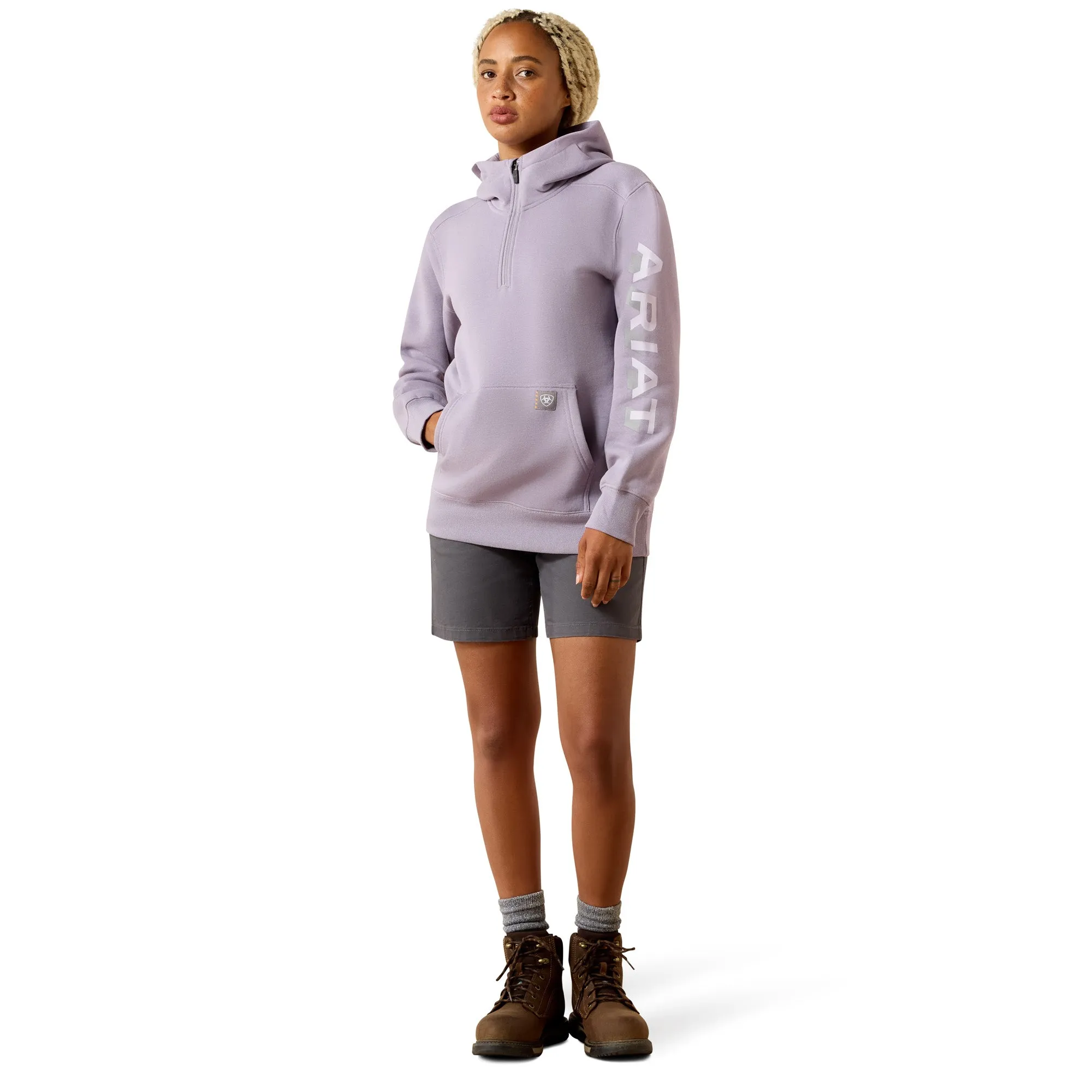 Ariat Women's Rebar Lightweight Logo 1/2 Zip Hoodie sold by Work World product image thumbnail 5