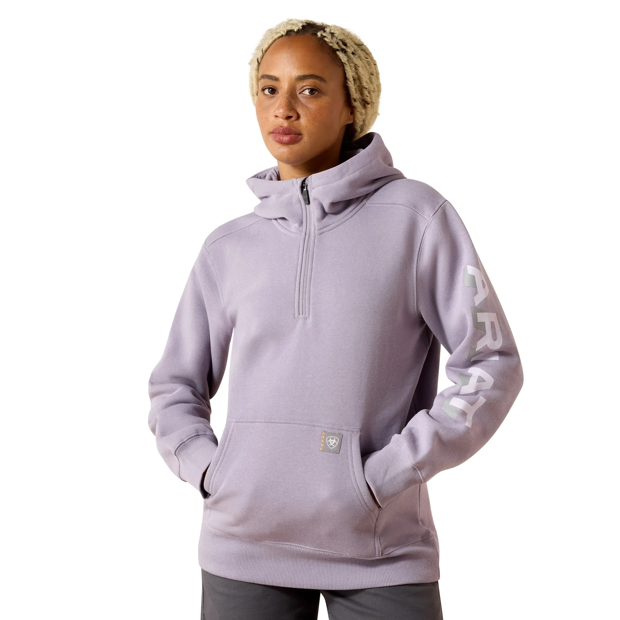 Ariat Women's Rebar Lightweight Logo 1/2 Zip Hoodie sold by Work World