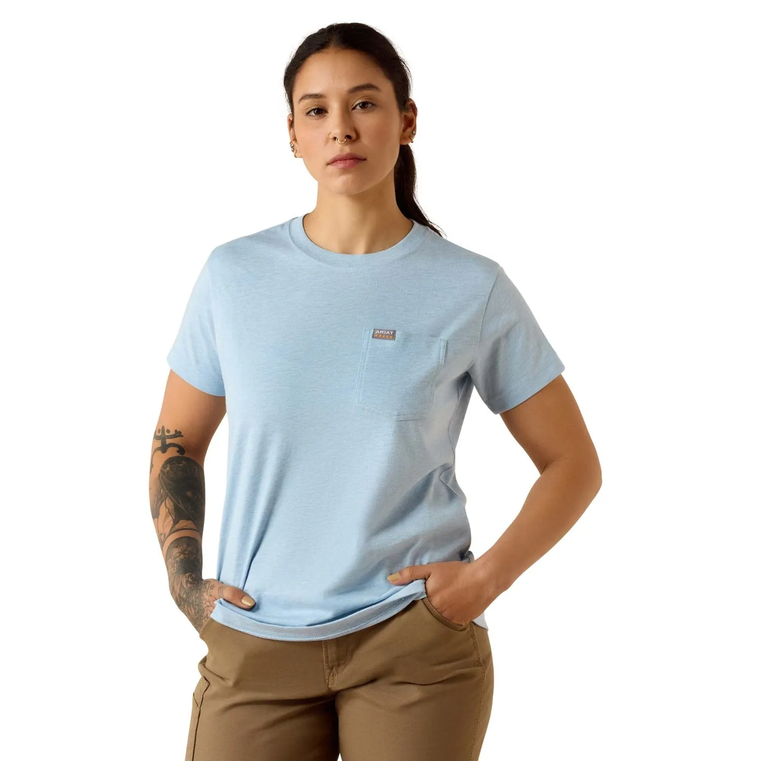 Ariat Women's Rebar CottonStrong™ Space Dye Short Sleeve T-Shirts sold by Work World