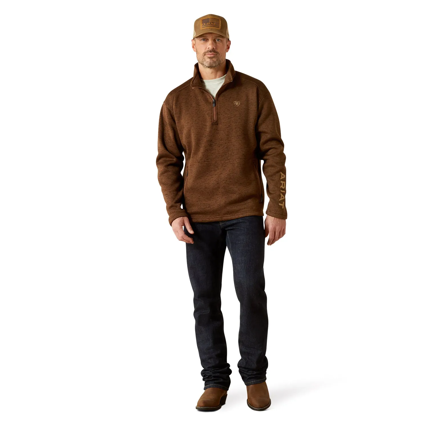 Ariat Men's Caldwell Logo 1/4 Zip Sweater sold by Work World product image thumbnail 5