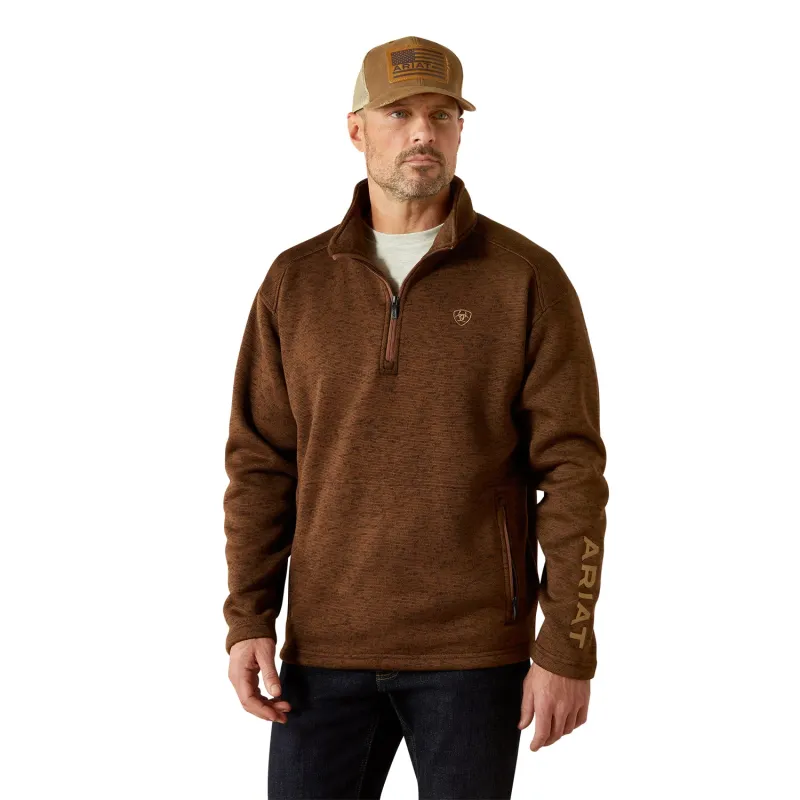 Ariat Men's Caldwell Logo 1/4 Zip Sweater sold by Work World