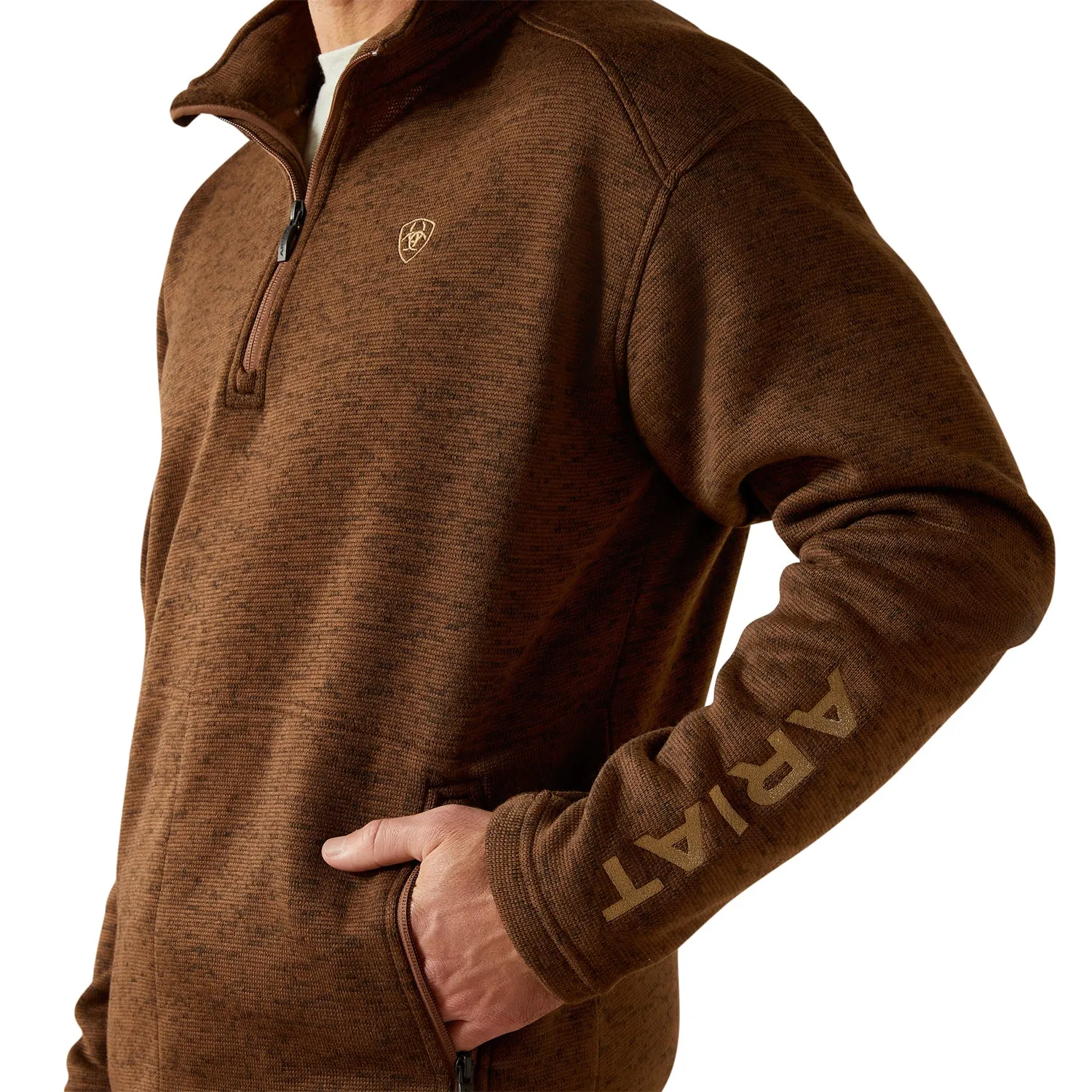 Ariat Men's Caldwell Logo 1/4 Zip Sweater sold by Work World product image thumbnail 3