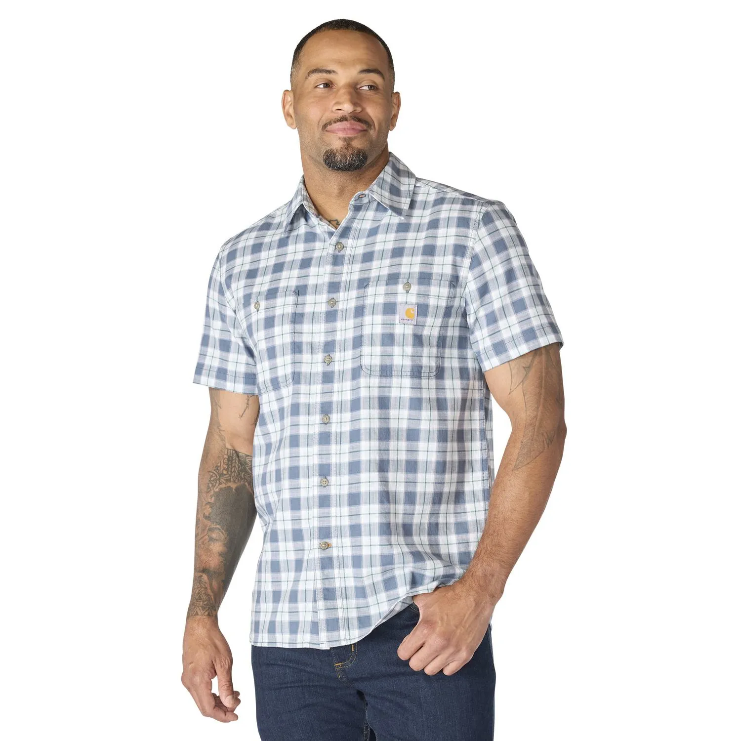 Carhartt Men's Bozeman Relaxed Short Sleeve Plaid Shirt sold by Work World