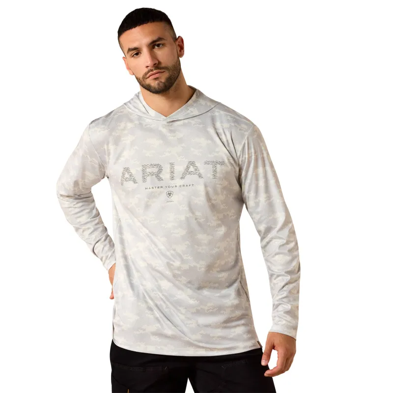 Ariat Men's Rebar Sunblocker Printed Craft Hooded Long Sleeve T-Shirt sold by Work World