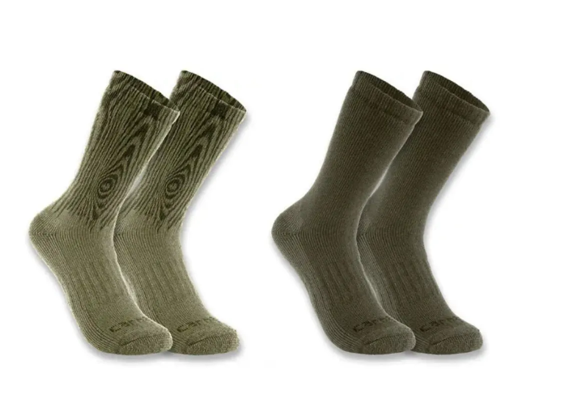 Carhartt Men's Midweight Synthetic Wool Blend Crew Sock 2 Pack sold by Work World