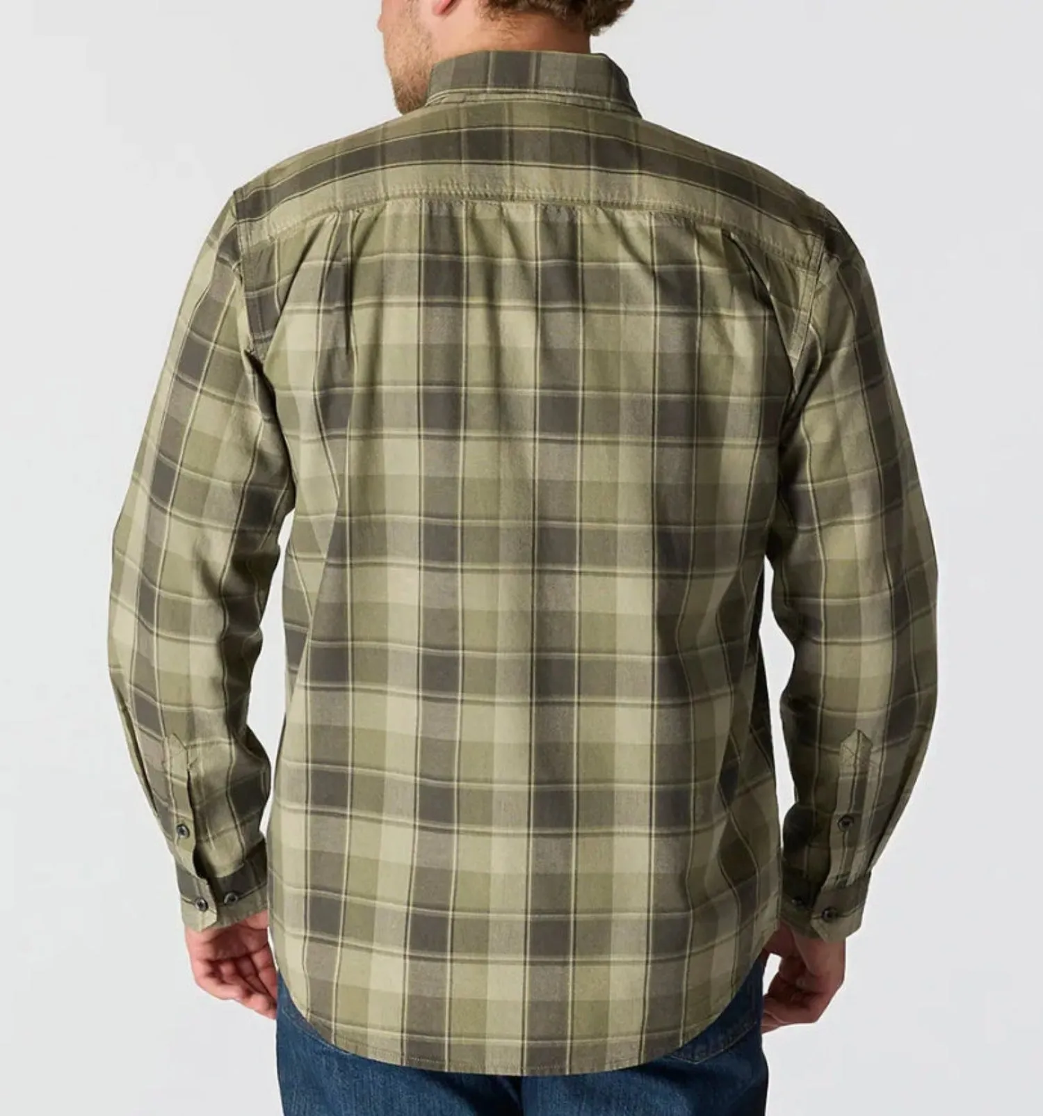Carhartt Men's Loose Fit Midweight Chambray Long Sleeve Plaid Shirt sold by Work World product image thumbnail 2