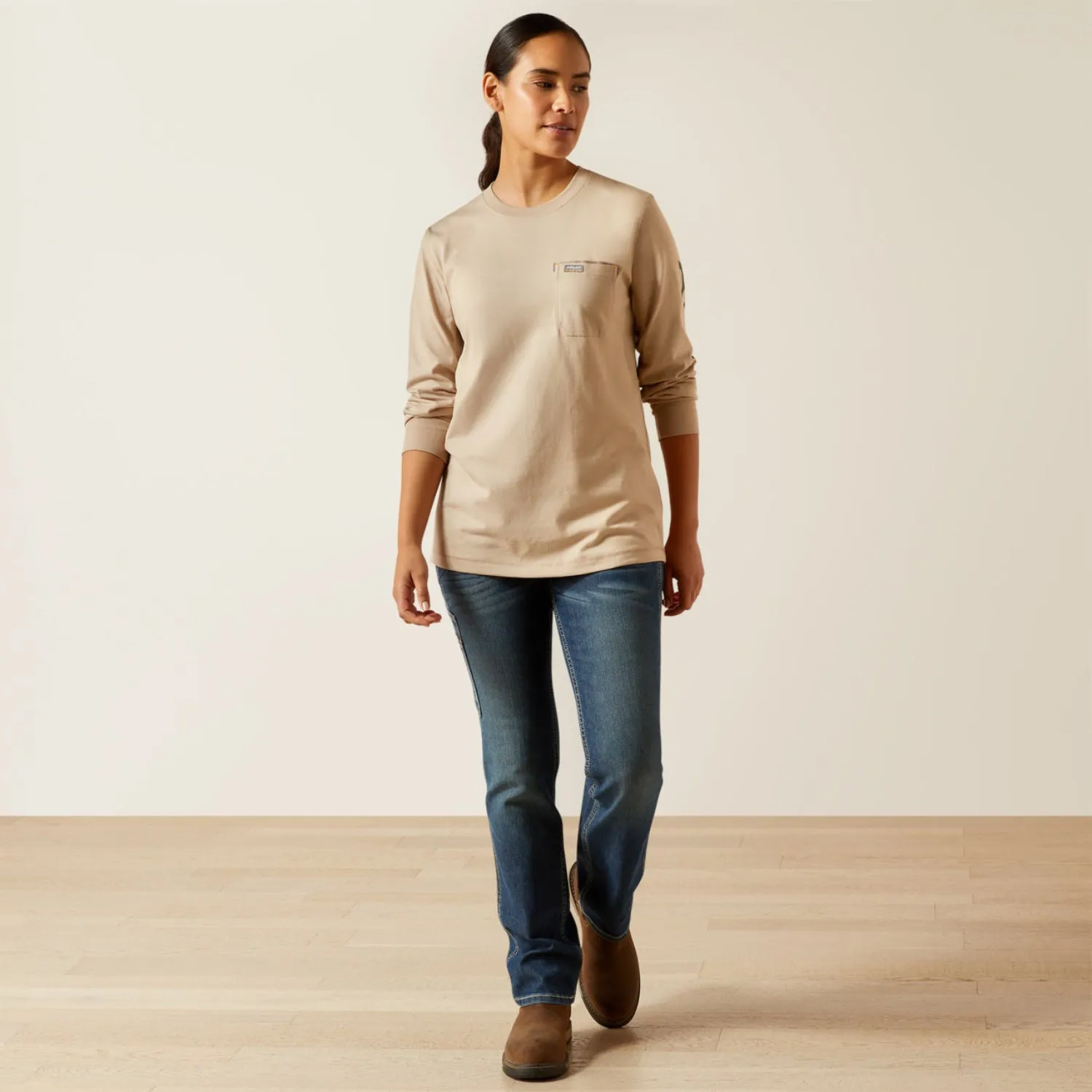 Ariat Women's Rebar Workman Logo Pocket Long Sleeve T-Shirt sold by Work World product image thumbnail 2