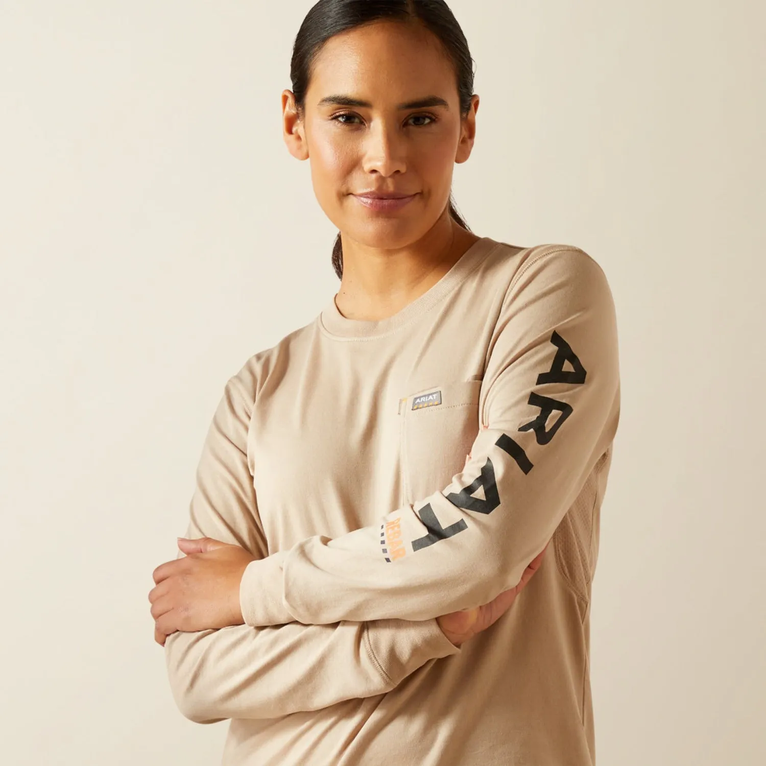 Ariat Women's Rebar Workman Logo Pocket Long Sleeve T-Shirt sold by Work World product image thumbnail 3