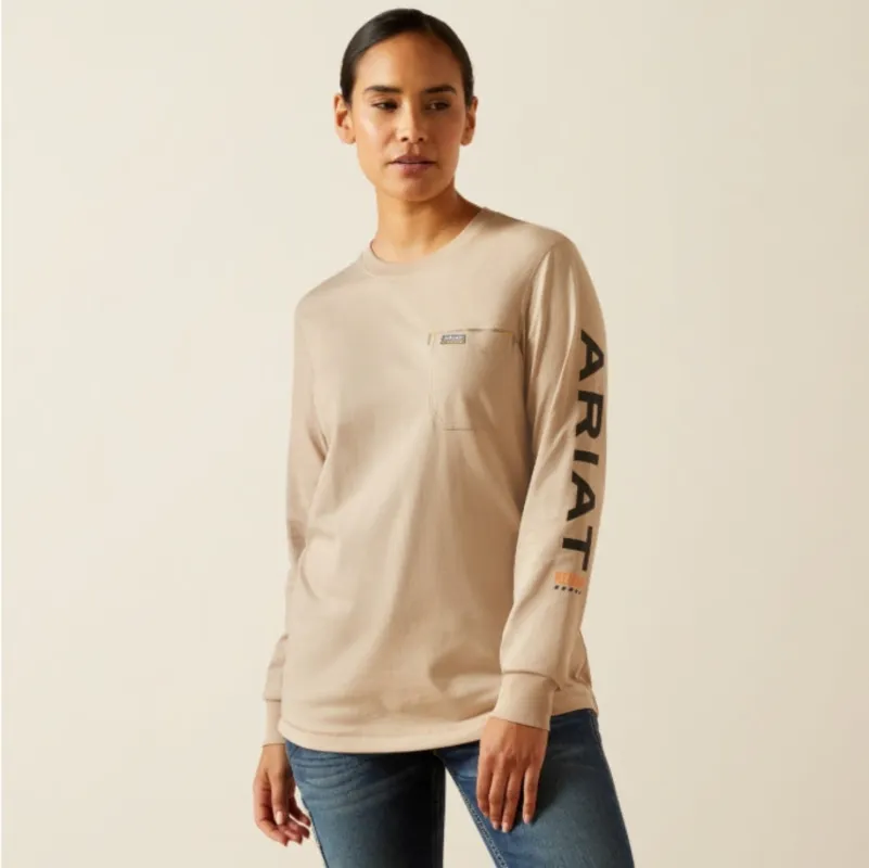 Ariat Women's Rebar Workman Logo Pocket Long Sleeve T-Shirt made by Ariat