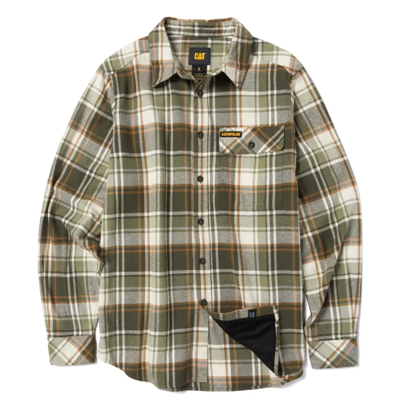 CAT Men's Button-Up Long Sleeve Flannel Work Shirt made by Caterpillar