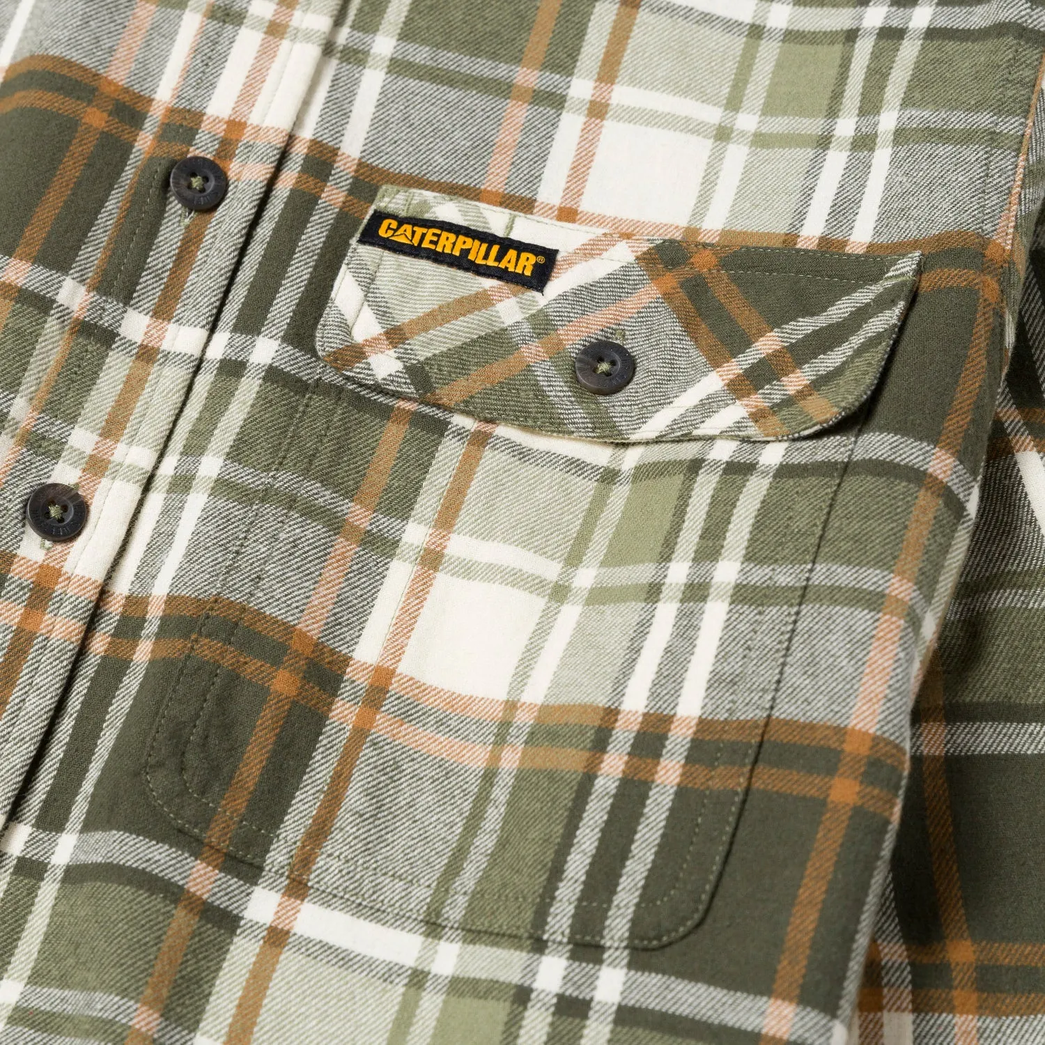 CAT Men's Button-Up Long Sleeve Flannel Work Shirt sold by Work World product image thumbnail 3