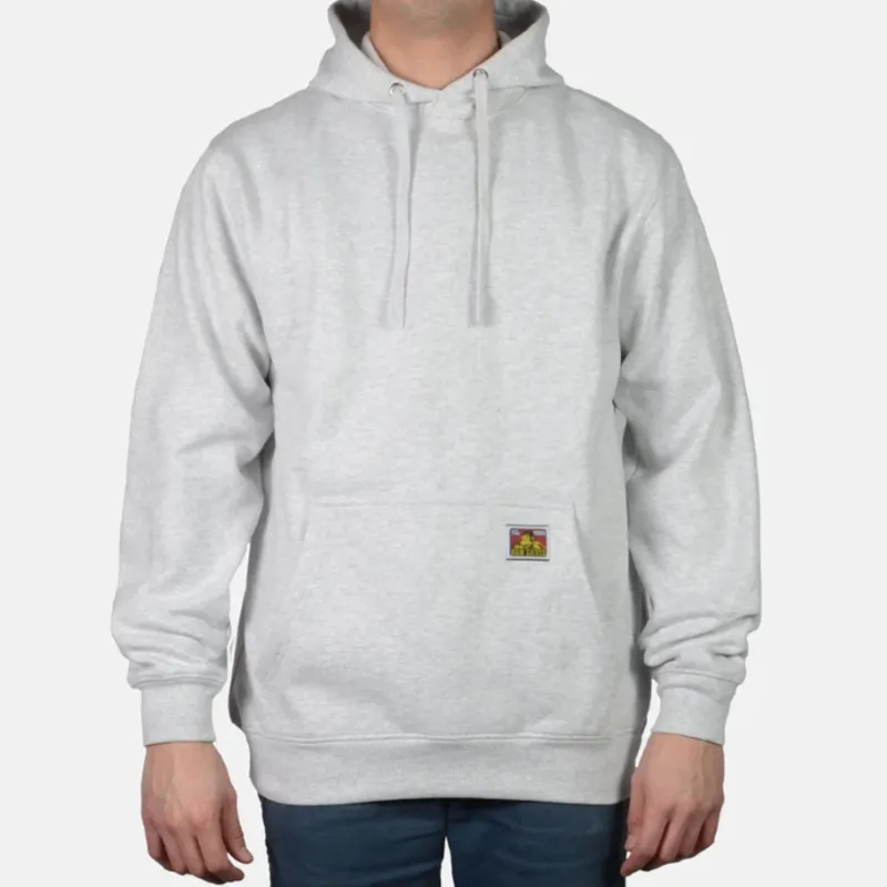 Ben Davis Men's Heavyweight Logo Patch Hooded Sweatshirt_Ash Grey made by Ben Davis