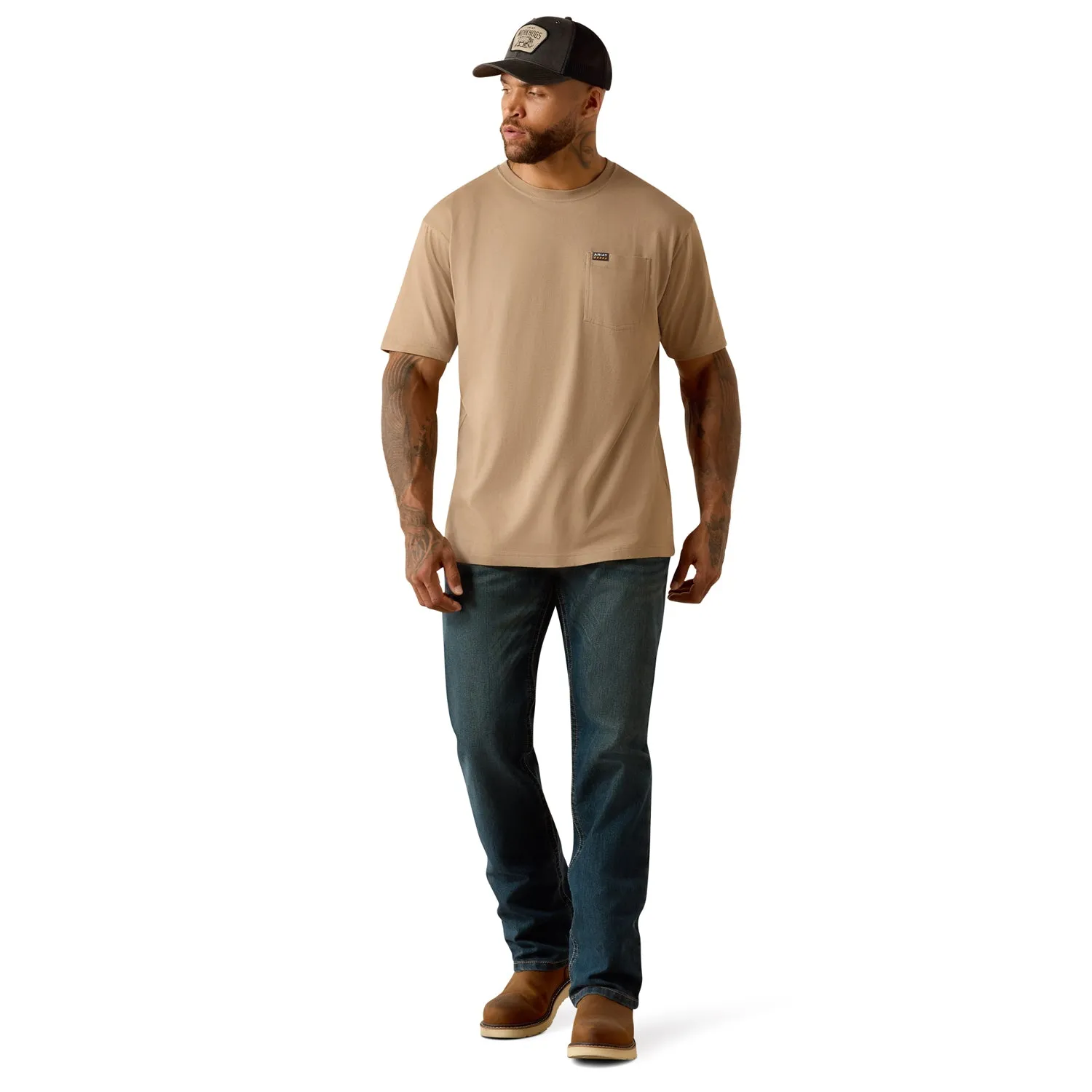 Ariat Men's Rebar Cotton Strong Standard Pocket T-Shirt sold by Work World product image thumbnail 4