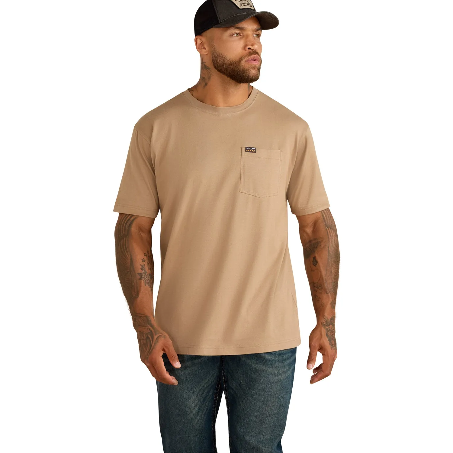 Ariat Men's Rebar Cotton Strong Standard Pocket T-Shirt sold by Work World