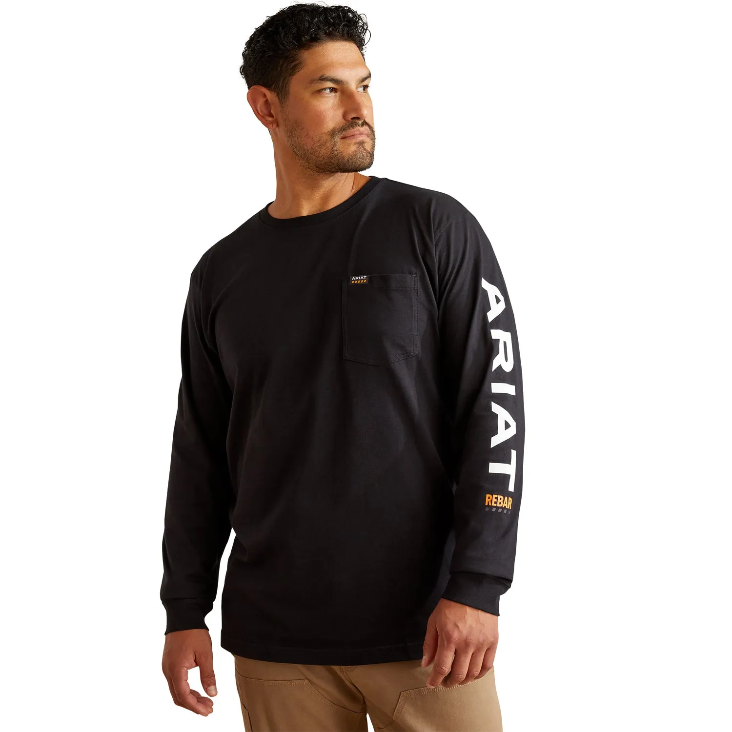 Ariat Men's Rebar Cotton Strong Standard Logo Pocket T-Shirt sold by Work World