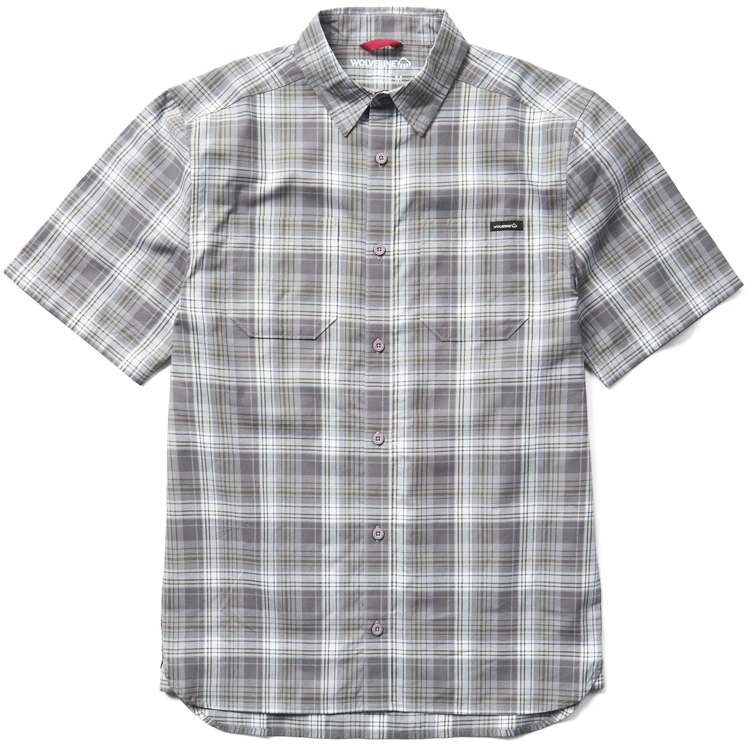 Wolverine Men's Built Stretch Short Sleeve Plaid Shirt sold by Work World